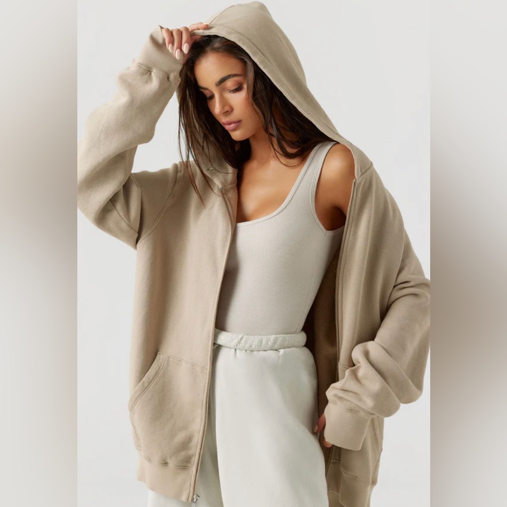 Joah Brown Empire Zip Hoodie Desert French Hoodie One Size